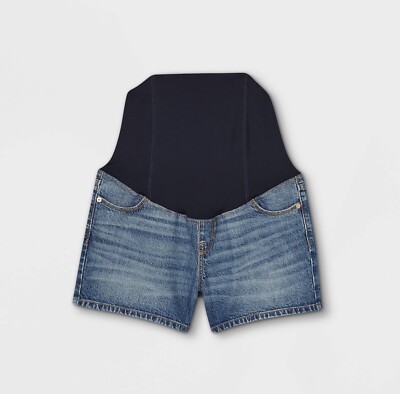 Crossover Panel Maternity Jean Shorts Isabel Maternity Ingrid & Isabel 10 NWT