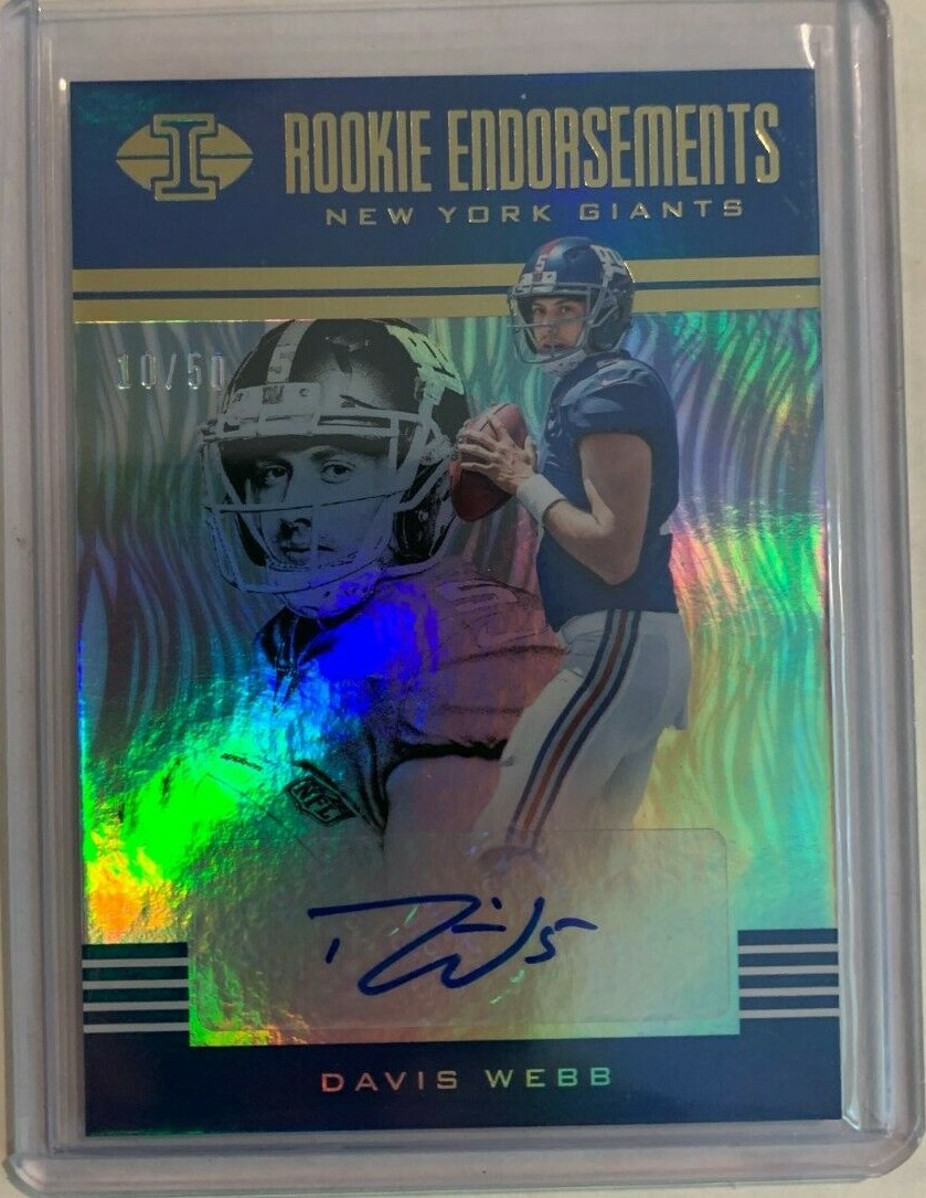 DAVIS WEBB 10/50 RC Auto Rookie 2017 Panini Illusions NEW YORK GIANTS