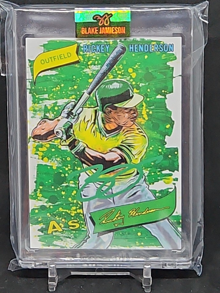Topps Project 2020 Rickey Henderson Blake Jamieson Green Artist Auto 5/