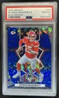 2022 Panini Mosaic Patrick Mahomes II Mosaic No Huddle Blue #/75 Chiefs PSA 10