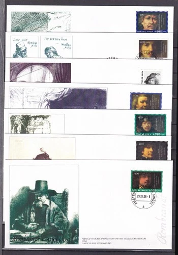 [G191868] Art Rembrandt Netherlands Nice Lot First Day Covers UNG
