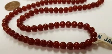 200 VINTAGE JAPANESE CHERRY BRAND GLASS CARNELIAN 5mm. SMOOTH ROUND BEADS 4558