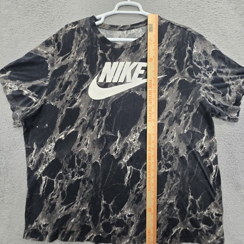 Nike Shirt Mens 4XL Crewneck Black Marble Cotton Stretch Pullover Logo Graphic - Picture 5 of 14