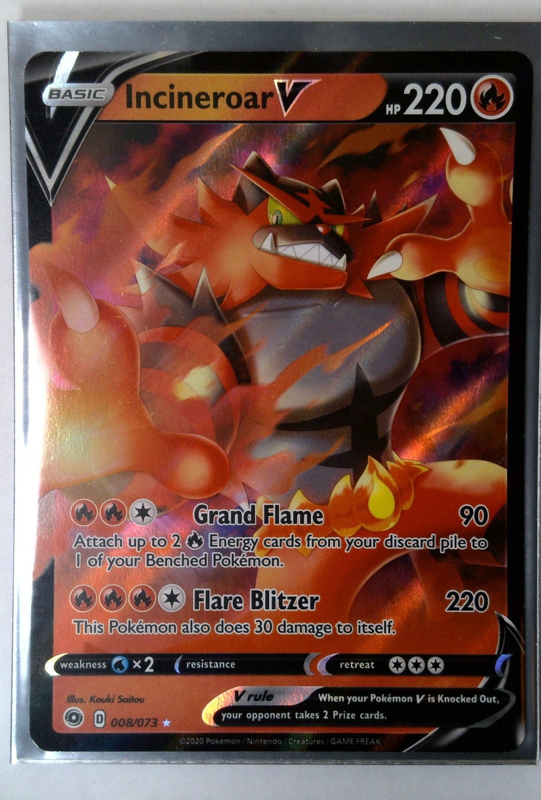 Incineroar V 008/073 Pokemon TCG Fire Shining Fates 220 HP