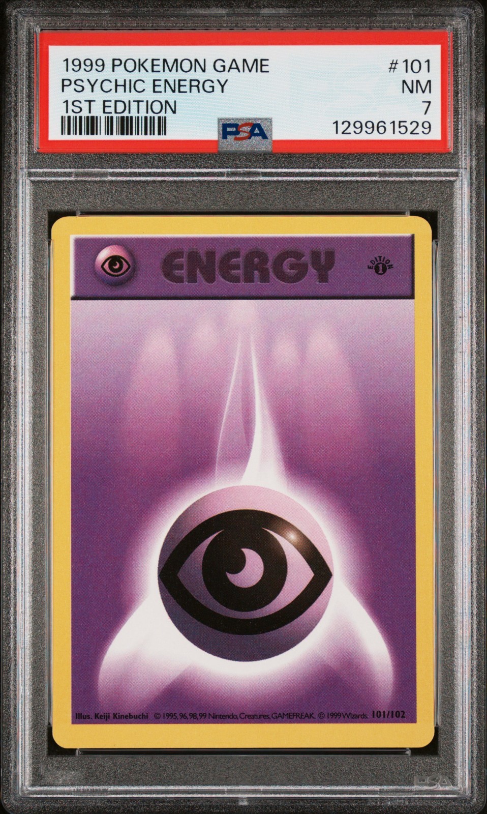 1999 Pokemon Base Basic 1st Edition Psychic Energy 101 PSA 7 NEAR MINT