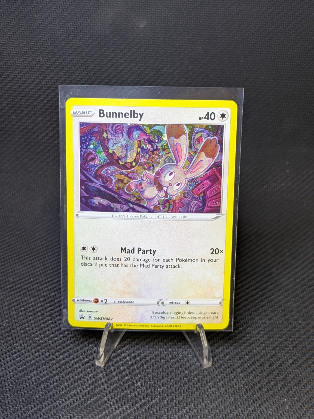 Bunnelby SWSH082 Holographic Black Star Promo Pokemon TCG Near Mint