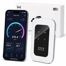 4G MiFi Router WiFi 6, Portable Travel Hotspot with SIM Slot, 150Mbps white