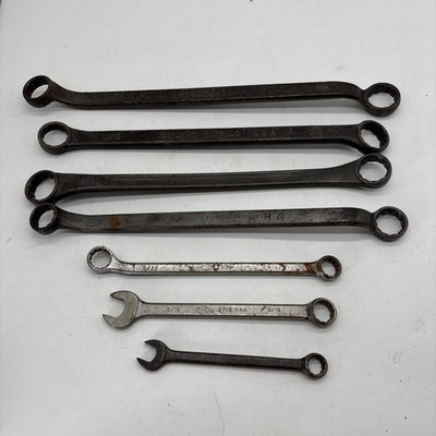 Vintage Lot Of 7 Box End & Combo Wrenches Proto Barcalo Lectrolite Eclipse