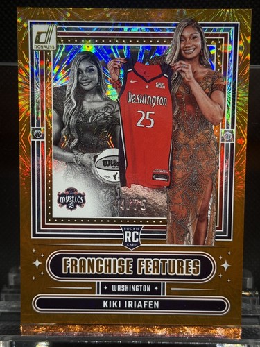 2025 Donruss WNBA - Kiki Iriafen #/75 Orange Fireworks RC Franchise Features #18
