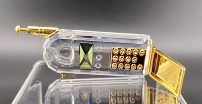 Swarovski Crystal Memories Gold Plated FLIP CELL PHONE Figurine, Austria.