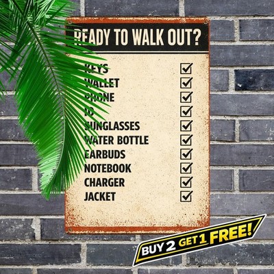 Before You Head Out Checklist Bold Header Metal Tin Sign Entryway Decor 8x12