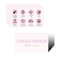 100 Pack Lash Aftercare Card Extension 1 Count Pack of 100 , Pink