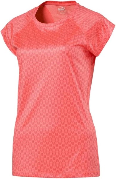 Puma Damen T-Shirt Graphic Kurzarmshirt Sportshirt, Peach Rosa, M-image