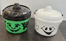 VINTAGE 1991 MCDONALDS HAPPY MEAL HALLOWEEN BUCKET LOT OF 2 GHOST  WITCH UNUSED