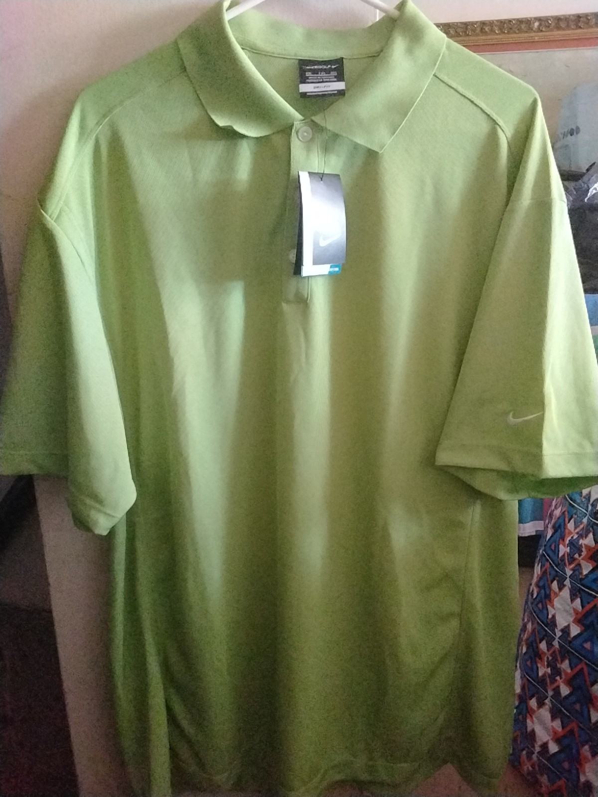 NIKE DRI FIT GOLF POLO SHIRT MENS XXL 2XL LIME GREEN GAS OIL COMPANY NWT