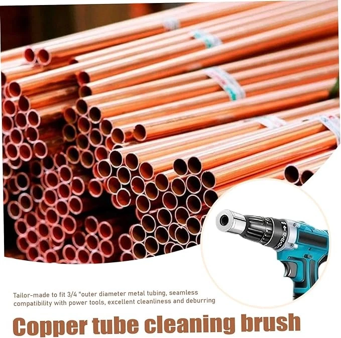 2 Limpiador de Tubos de Cobre para Taladro Bocsh Metal Taladro Tubo Cepillo de Limpieza 15mm/22mm Foto 2 de 4