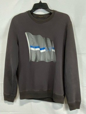 Louis Vuitton Unisex Gray Graphic Flag Crewneck Sweatshirt Size Large