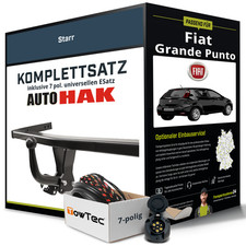 Für FIAT Grande Punto Typ 199 Anhängerkupplung starr +eSatz 7pol uni 05-09 NEU