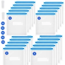 Vacuum Zipper Bags Reusable Vacuum Ziplock Sealer Bag for Food Storage 1Qt 18C