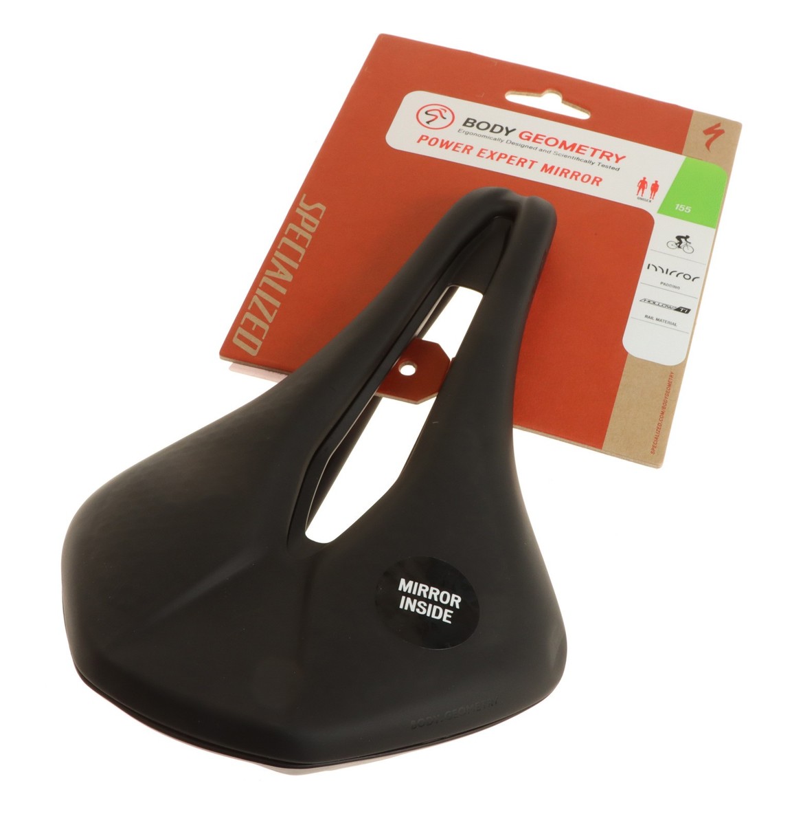 Specialized Power Expert w/ Mirror 155mm Saddle Black Hollow Ti