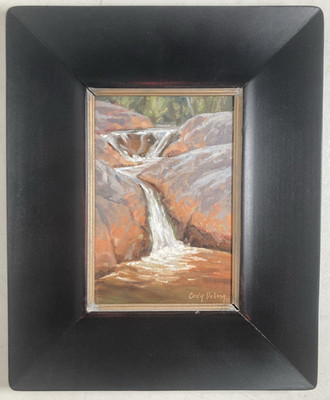 Vintage Original Oil Painting Southwestern Plien Air Landscape Signed DeLong
