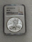 2009 Silver Eagle  NGC MS 69 Brown Label ~ PRISTINE ~ NO SPOTS (103)