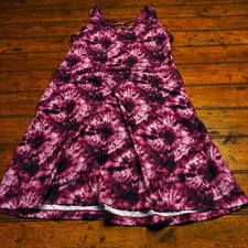 ZeroXposur Womens Pink Tie Dye Active Dress Strappy Back Built In Bra Medium