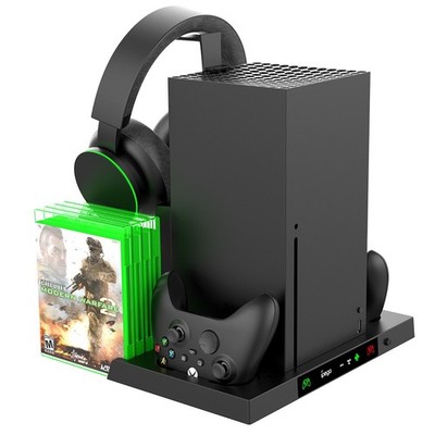 Xbox Series X Multifunctional Cooling Stand with Charger,Headphone & Disc Holder