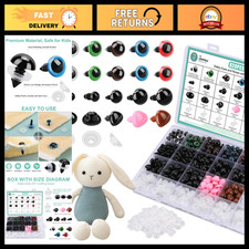 820pcs Safety Eyes for Amigurumi Crochet Stuffed Animals - 5-12mm Craft Supplies