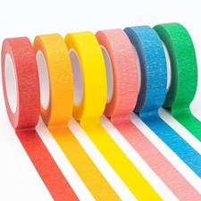 OWLKELA Colored Masking Tape 0.6" x 16 Yard Per Roll, 6 Rolls 6 Pcs, color