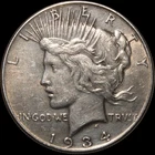 1934-P Peace Dollar 90% Silver Better Date Extra Fine