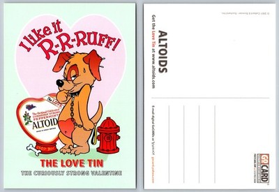 2001 Altoids The Love Tin R-R-Ruff Dog Valentine Advertising Postcard Unposted