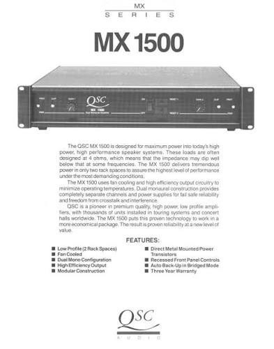 amplificatore QSC Mx 1500 A