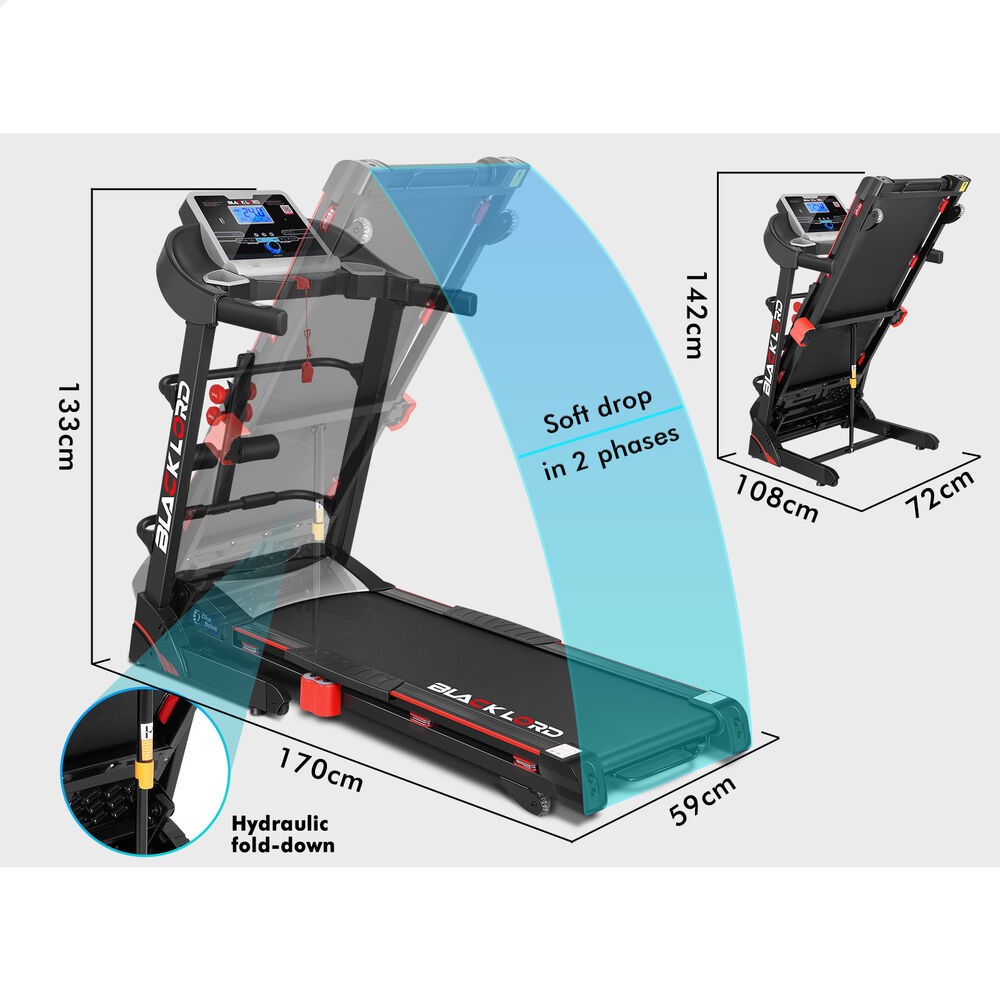 BLACK LORD Treadmill Electric Auto Incline Home Gym Exercise Run Machine — image 5