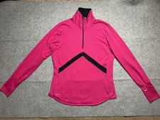 Nike Dri-Fit Sweater Womens XL Pink Black Quarter Zip Running Pullover Shirt