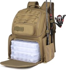Fishing Backpack with Tackle Boxes, 50L Fishing Tackle Bag with Cooler  Rod ...