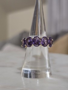 Bomb Party "The Serendipity Ring" Purple Topaz CZ Gold Plating RG37984  Size 7