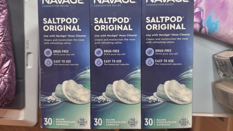 Navage SaltPod Original Saline Concentrate Capsules 30 Pack Drug-Free Blue