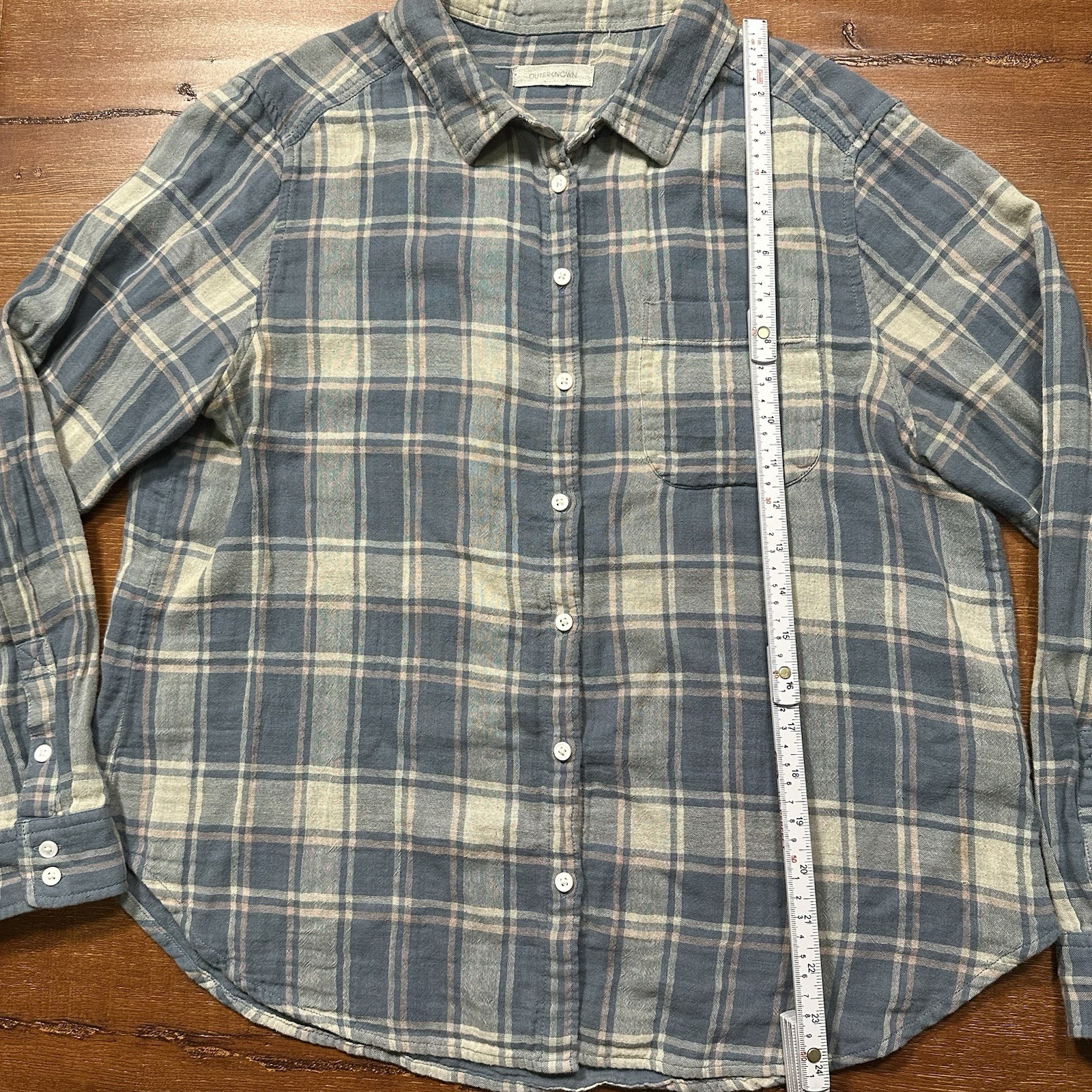 Outerknown Oversized Flannel Button Up Shirt Wome… - image 8