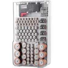 Battery Organizer Storage Box with Tester,Clear Lid Battery Organizer Storage...