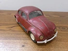 Tonka Volkswagen Bug Beetle 1960's Burgundy Pressed Steel Toy Car Rusty 8.5" VTG