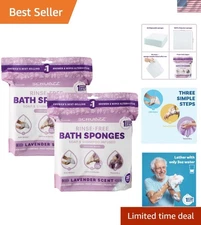 Hypoallergenic Lavender No Rinse Bathing Wipes, 2-Pack in 50 Count for Travel