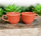 Set of 2 Fiesta HLC Flamingo Cups 7 oz Ring Handle Retired 1990s Fiestaware