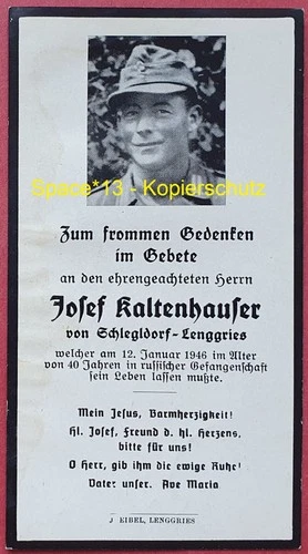 Death Picture Russian Captivity 1946 Wehrmacht Soldier Schlegldorf-Lenggries