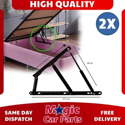 MAGIC CAR PARTS Ottoman Storage Bed Lift Mechanism & Gas Struts Set 600N 800N 1000N 1200N -380mm