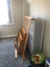 bed frame double wood and matress