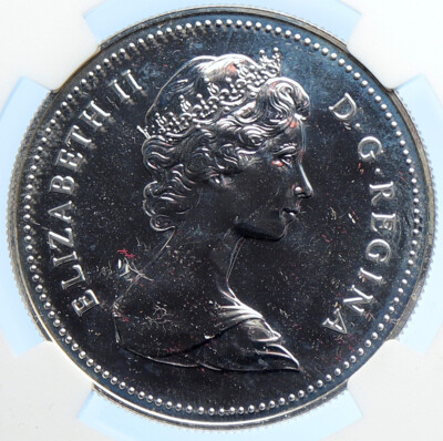 1980 CANADA Arctic Polar Bear Elizabeth II Specimen Silver $ Coin