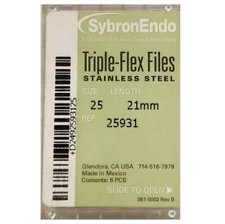 6-pieces Kerr Sybronendo Triple-flex Files Size-25 Length-21mm 25931