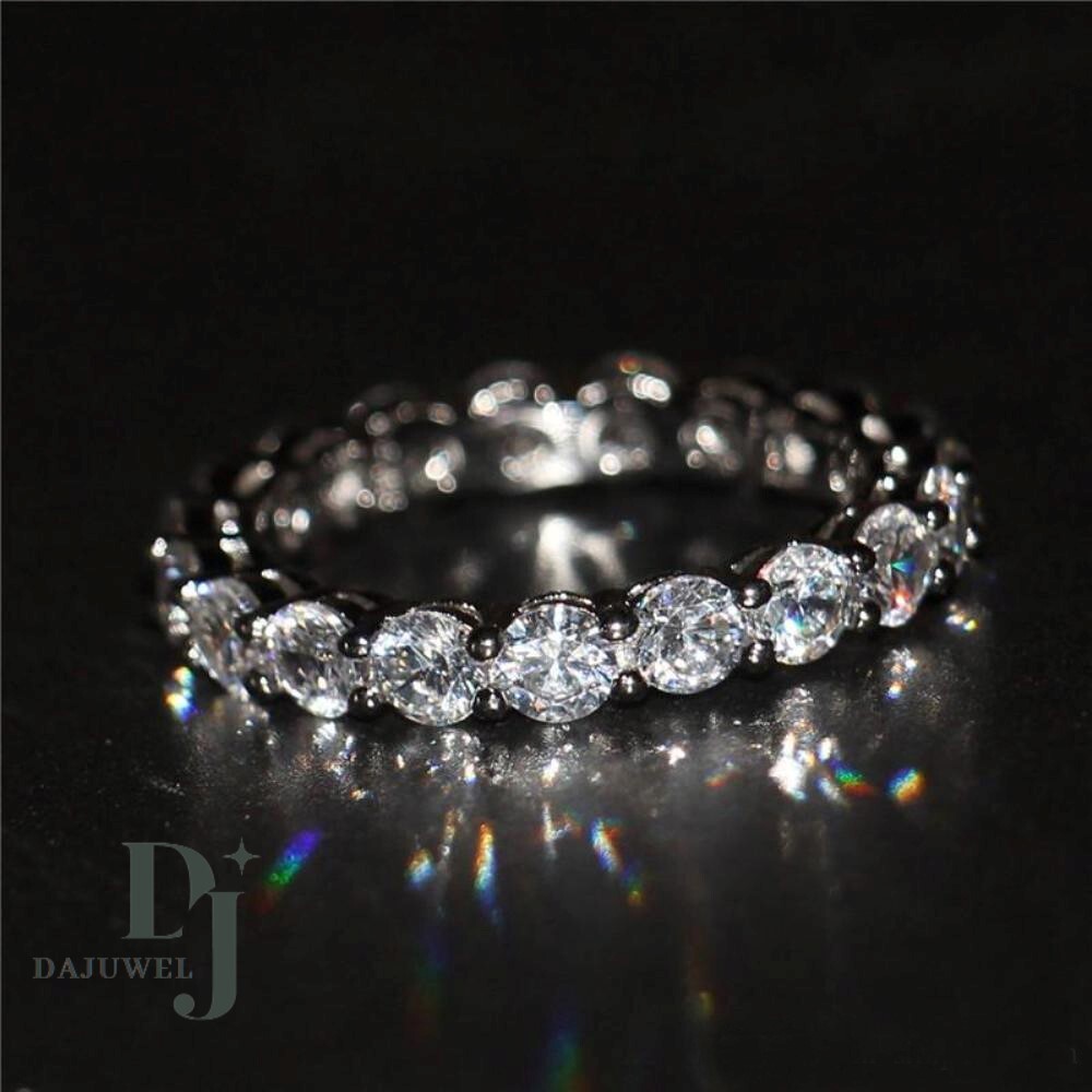 1.50 Carat Round Cut Full Eternity Wedding Engagement Band Solid 14K ...