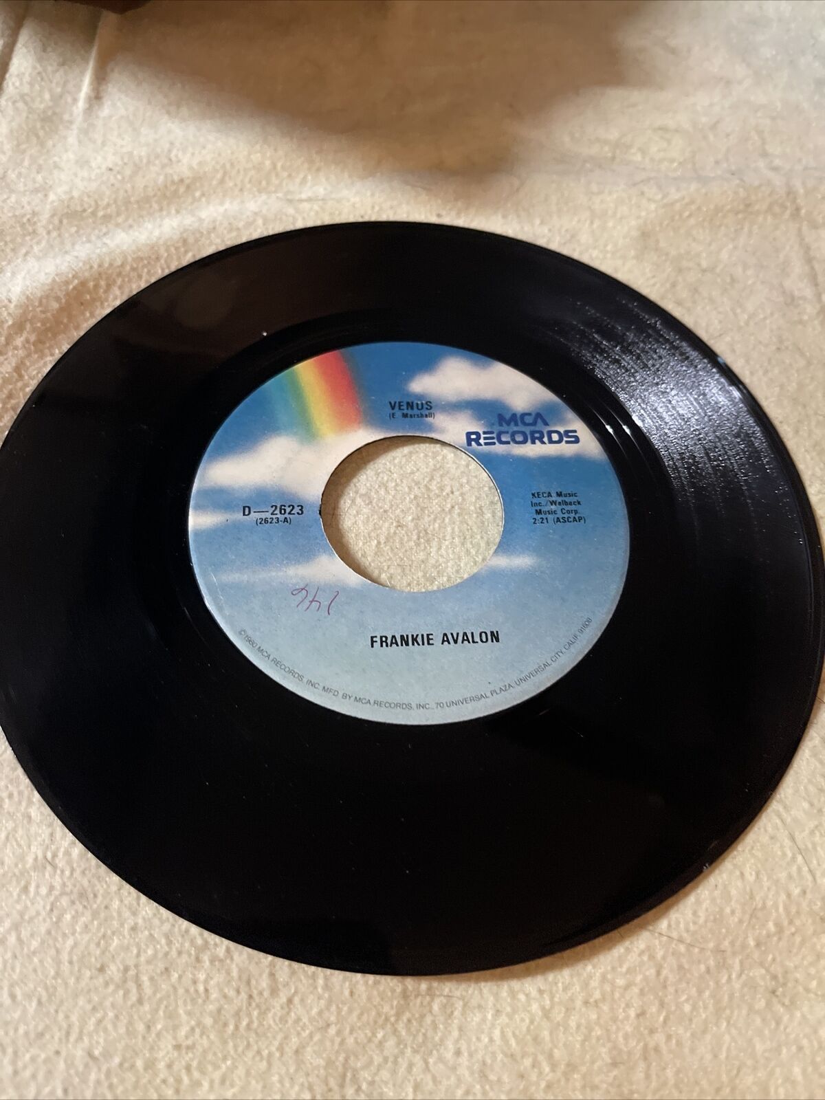 Frankie Avalon Venus / I’m Broke 7” 45 RPM Vinyl Record 1980 MCA